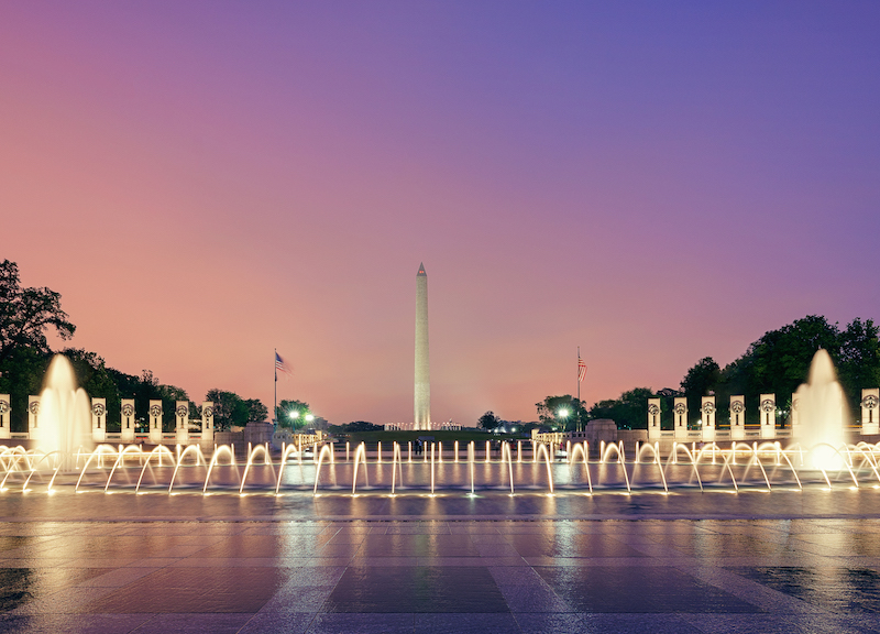 Washington DC Monuments, fountains, USA