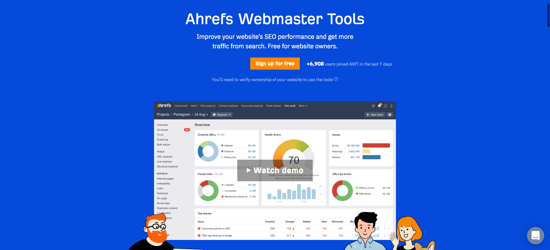 ahrefs webmaster tools